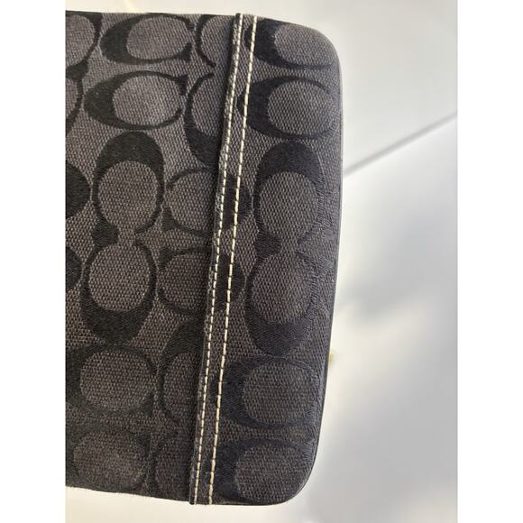 Coach Signature Jacquard Black Swingpack Crossbody Bag Purse EUC Event Sized - Picture 6 of 9